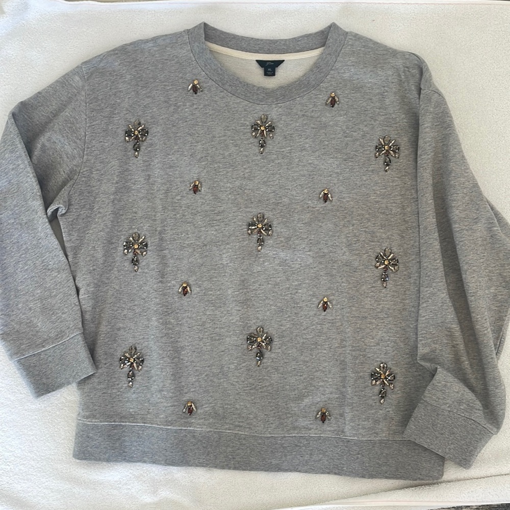 J Crew sweatshirt with jewels